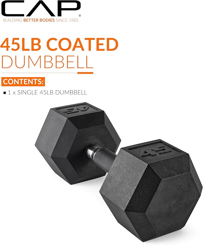 CAP Barbell Coated Dumbbell Weights with Comfort Grip