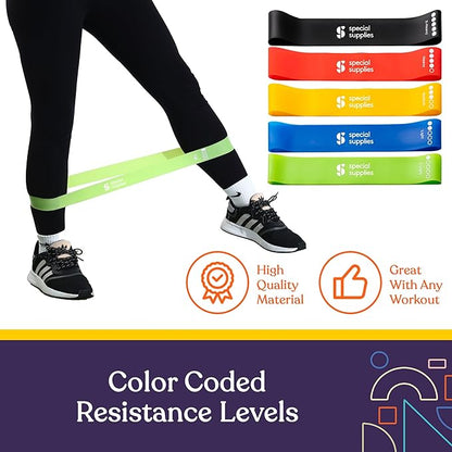 SPECIAL SUPPLIES Exercise Balance Pad, Yoga Strap & Resistance Bands for Stretching, Fitness, and Physical Therapy, Home Gym and Personal Training Equipment, 7 Pc. Exercise Kit