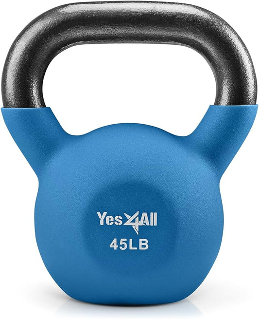 Yes4All Neoprene Coated/Adjustable Kettlebell & Kettlebell Sets - Hand Weights for Home Gym & Dumbbell Weight Set training