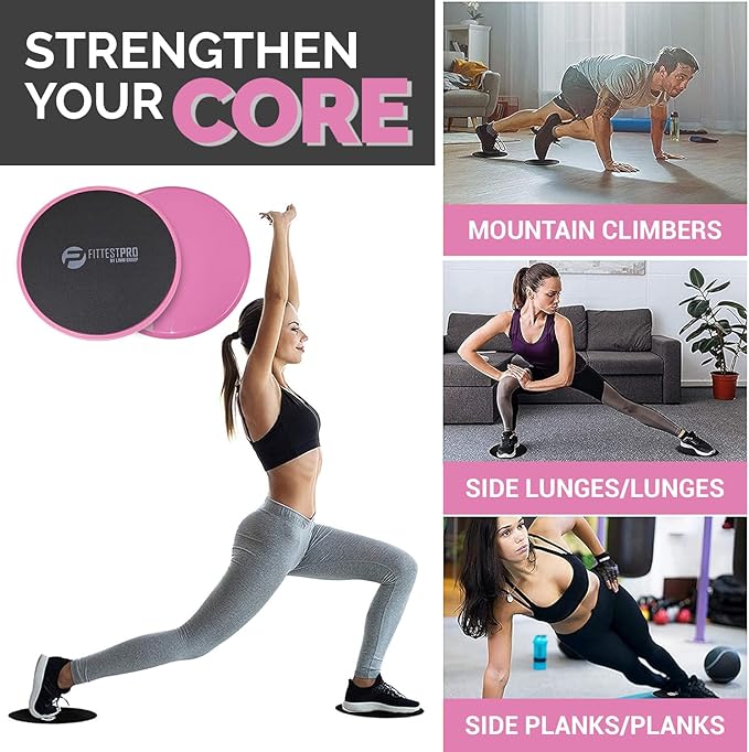 Limm Core Sliders for Working Out - Exercise Sliders Fitness, Stability, Ab, Legs & Full Body (Set of 2) - Bonus Carry Bag & Workout Ebook - Gym Gliding Disc Pads for Hardwood, Carpet & More