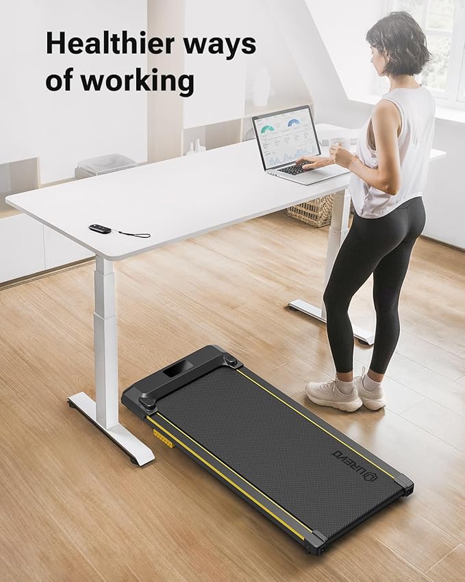 UREVO Under Desk Treadmill, Walking Pad 2 in 1 for Home/Office, Portable Walking Pad Treadmill with Remote Control, LED Display