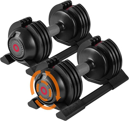 Adjustable Dumbbell Set 22LB/52LB: 5 Weight Options Dumbbell with Anti-Slip Metal Handle for Exercise & Fitness Fast Adjust Weight for Full Body Workout Fitness