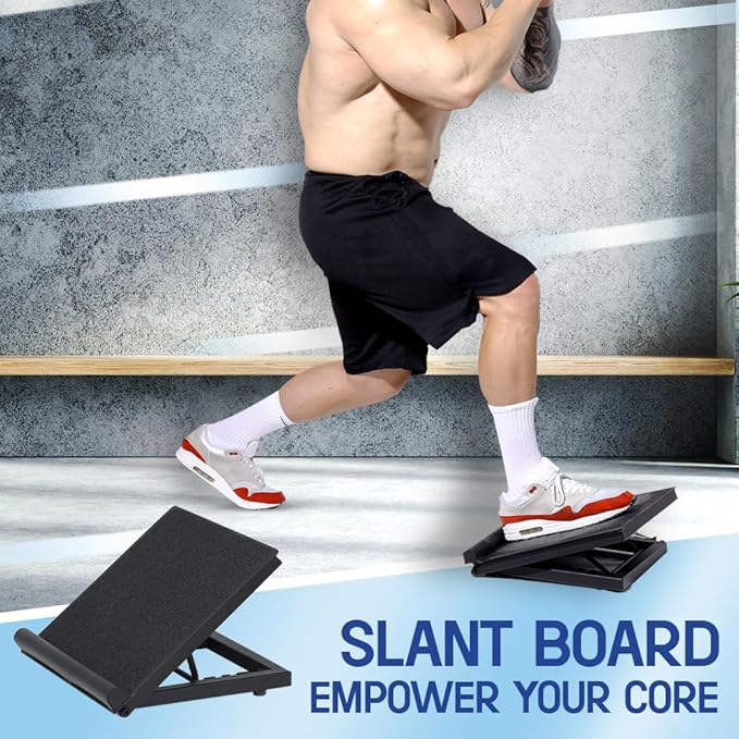 Yes4All Professional Incline Board, Slant board calf stretching, Squat Wedge and Anti-Slip Surface, Portable Side Handle