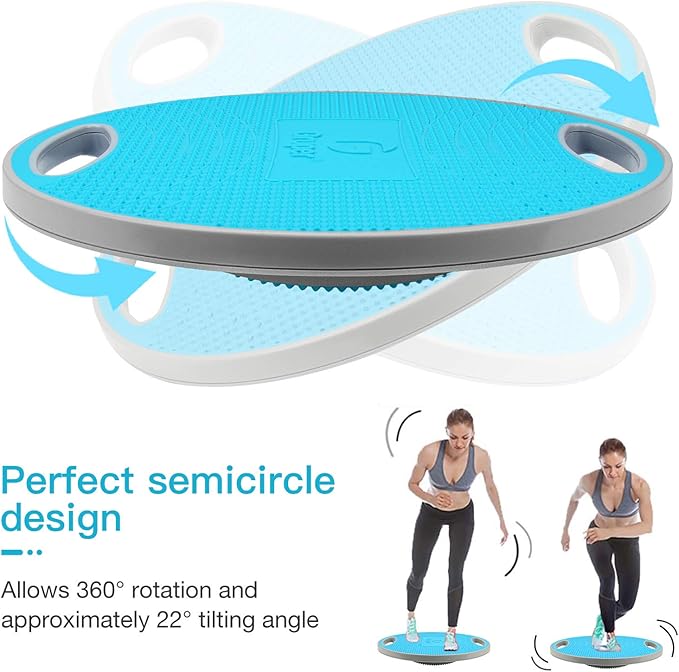 Wobble Balance Board,Exercise Balance Stability Trainer Non-Skid TPE Bump Surface & Bottom Healthy Material Portable Rocker Board for Balance Training and Exercising