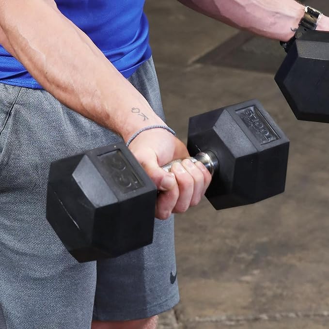 Body-Solid Rubber Coated Hexagon Dumbbells