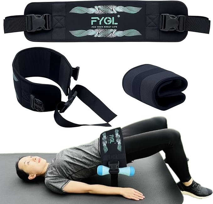 Hip-Thrust-Belt, Foldable Band for Dumbbells, Kettlebells, Plates - Supports Up to 300 lbs, Gym and Home Workouts with Slip-Resistant Padding