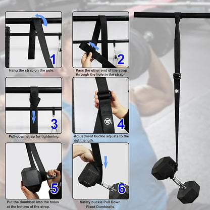 Dumbbell Spotter Straps Barbell Rack Attachment for Chest