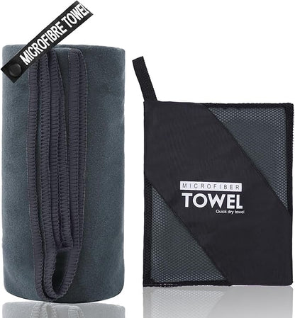 Microfiber Travel Towel, Soft Lightweight Quick Dry Towel, Super Absorbent Compact Travel & Sports & Beach Towels for Camping, Backpack, Gym, Swimming, Yoga, Hiking (XL:30"×60" -Dark Gray)