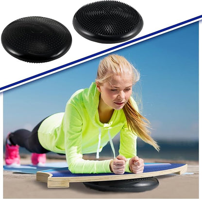 3 Sets Surf Balance Board Trainer Balance Disc Trainer with Pump Wooden Balance Boards for Adults Exercise Balancing Stability Trainer for Improve Balance Posture Fitness Build Strength