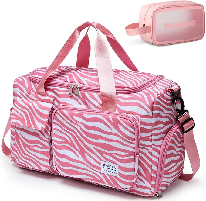 Small Gym Bag for Women, Travel Duffle Bag Carry On Weekender Bag with Shoe Compartment