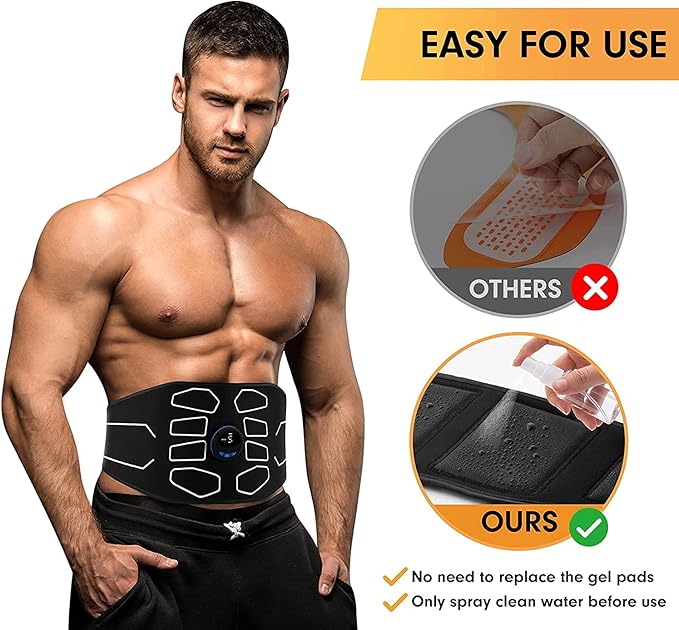 MarCoolTrip MZ ABS Stimulator, Ab Machine, Abdominal Toning Belt Muscle Toner Fitness Training Gear Ab Trainer Equipment for Home MZ-7