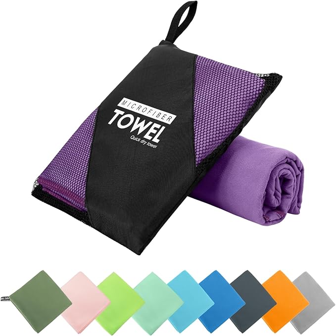 Microfiber Travel Towel, Soft Lightweight Quick Dry Towel, Super Absorbent Compact Travel & Sports & Beach Towels for Camping, Backpack, Gym, Swimming, Yoga, Hiking (XXL:40"×72" -Purple)