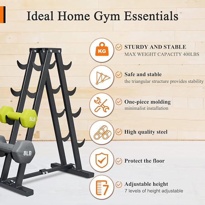 Dumbbell Rack for Home Gym, Weight Rack for Dumbbells Strength Training, Heavy Duty Weight Storage Organizer Dumbbell Storage Stand Hold