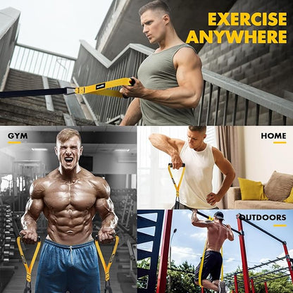 Resistance Bands, Heavy Duty Pull Up Resistance Band with Door Anchor, Handles, Exercise Bands for Working Out Men&Women, Ideal for Pull Up, Muscle Training, Physical Therapy, and Home Workouts