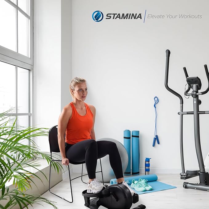 Stamina Inmotion Compact Strider Foot Exercise Machine - Under Desk Elliptical - Standing or Seated Elliptical Fitness Equipment