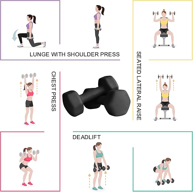 Balelinko Home Gym Equipment Workouts Strength Training Weight Loss Pilates Weights Yoga Sets Weights for Women, Men, Seniors and Youth