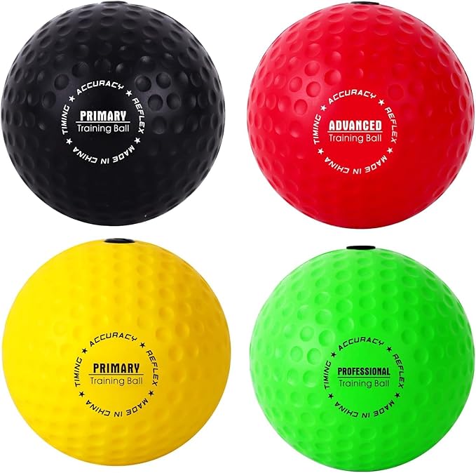 Boxing Equipment,Boxing Reflex Ball Set - Improves Hitting Speed, Combat Response, Attention, and Hand Eye Coordination(Black+Yellow+red+Green 4Ball)