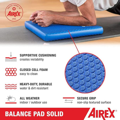 AIREX Balance Pad – Stability Trainer for Balance, Stretching, Physical Therapy, Exercise, Mobility, Rehabilitation and Core Training Non-Slip Closed Cell Foam Premium Balance Pad