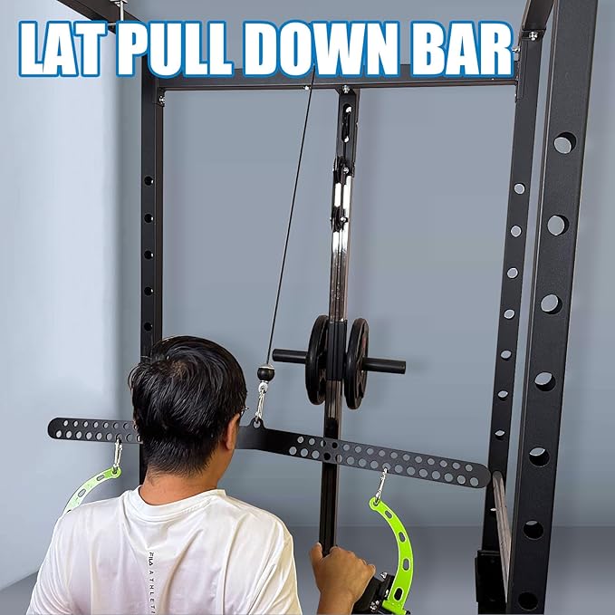 KORIKAHM Multi-Grip LAT Pull Down Bar for Home Gym Fitness, Spreader Plate LAT Pulldown Attachments for Pulley System Cable Machine, Double to Single Cable Attachment Exercise Handle