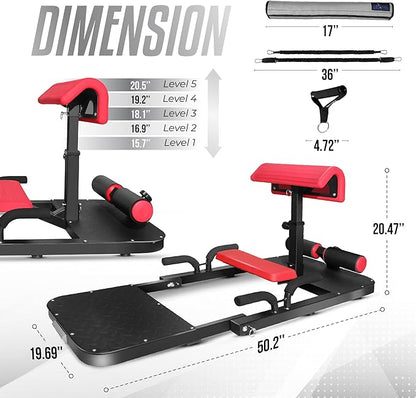 Yes4All Hip Thrust Machine Including Resistance Bands, Glute Machine Sissy Squat Machine, Hip Thrust Bench for Glute Training