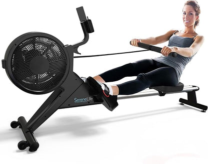 SereneLife Smart Rowing Machine-Home Rowing Machine with Smartphone