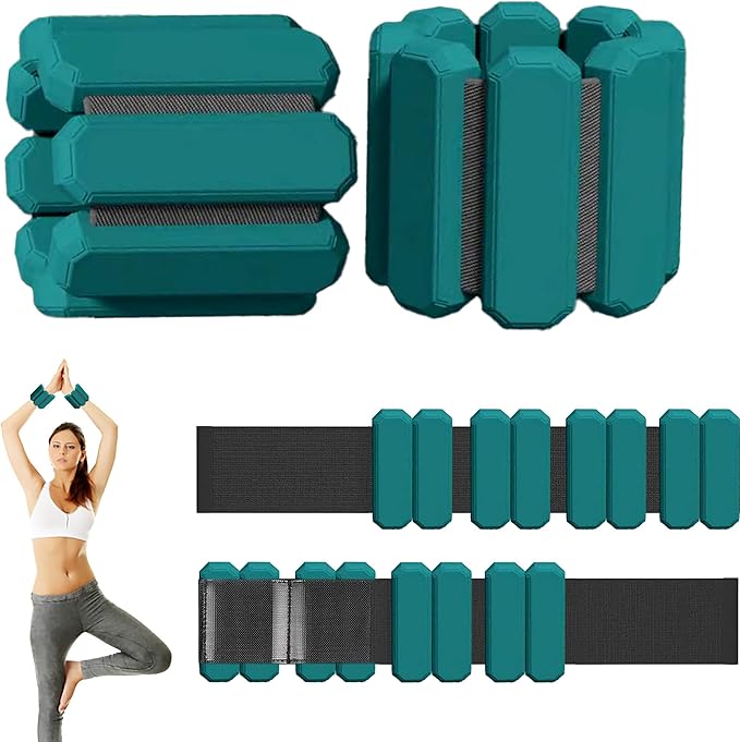 Pilates Wrist & Ankle Weights for Women, Wearable Strong Arm & Leg Weights Set of 2(1Lbs Each), Adjustable Ankle Weights for Walking, Yoga, Dance, Barre,Gym