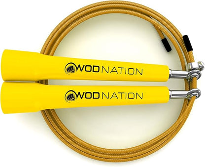 WOD Nation Adjustable Speed Jump Rope For Men, Women & Children - Blazing Fast Fitness Skipping Rope Perfect for Boxing, MMA, Endurance