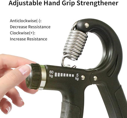 Grip Strength Trainer Adjustable Resistance 22-132 Lbs Hand Grip Strengthener Forearm Exerciser with Counter