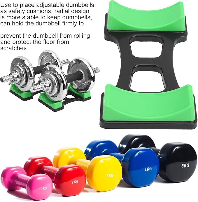 VGEBY Dumbbell Frame Stand, 2 Pcs ABS Dumbbell Bracket Mat Portable Storage Frame Stand Adjustable Floor Holder Fitness Equipment Combined Fitness Supplies Dumbbell