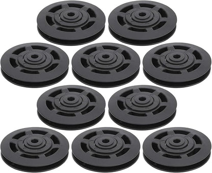 Keenso Bearing Pulley Wheel, 10Pcs/Set 95mm Pulley Universal Nylon Bearing Pulley Wheel Replacement Gym Fitness Equipment Combination fitness products