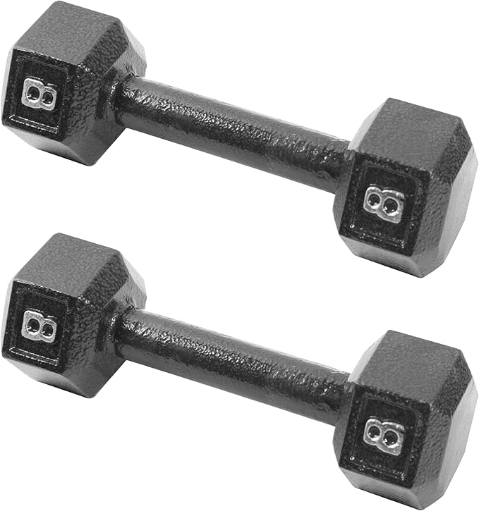 CAP Barbell Black Cast Iron Hex Dumbbell | 5-120 LBs | Single or Pair