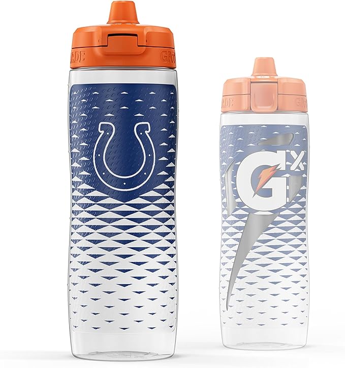 Gatorade Gx NFL Non-Slip Squeeze Bottles, 30 fl oz, Gx Hydration System