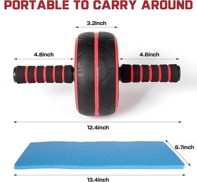 Ab Roller Wheel,Ab Workout Equipment,Home Gym Equipment for Abdominal & Core Strength Training,Wider Ab Machine with Knee Pad Accessories,No Noise Ab Wheel for Men & Women Abdominal