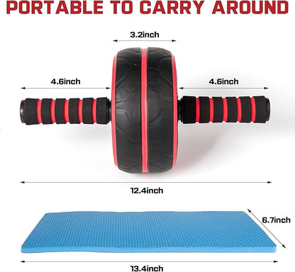 Ab Roller Wheel,Ab Workout Equipment,Home Gym Equipment for Abdominal & Core Strength Training,Wider Ab Machine with Knee Pad Accessories,No Noise Ab Wheel for Men & Women Abdominal