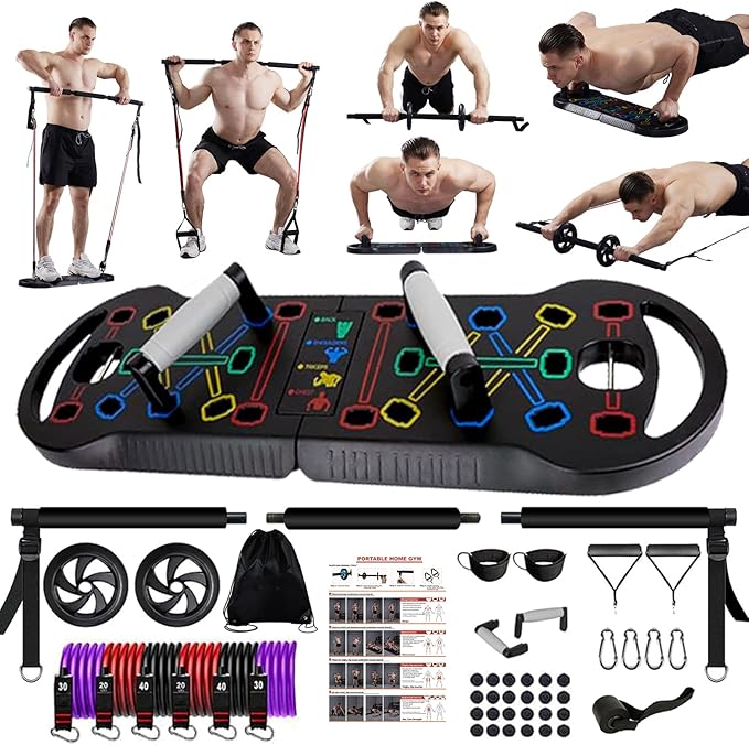 Upgraded Push Up Board, Portable Foldable 20 in 1 Push Up Bar Fitness, Pushups Handles for Floor,Strength Training Equipment at Home Gym