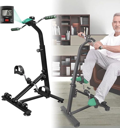 Upgraded Pedal Exerciser for Seniors Elderly Exercise Equipment Hand Arm Leg and Knee Peddler Bike Stroke Recovery Equipment, black