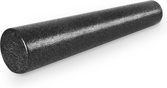 ProsourceFit High Density Foam Rollers 12 - Inches long, Firm Full Body Athletic Massage Tool for Back Stretching, Yoga, Pilates, Post Workout Muscle Recuperation, Black