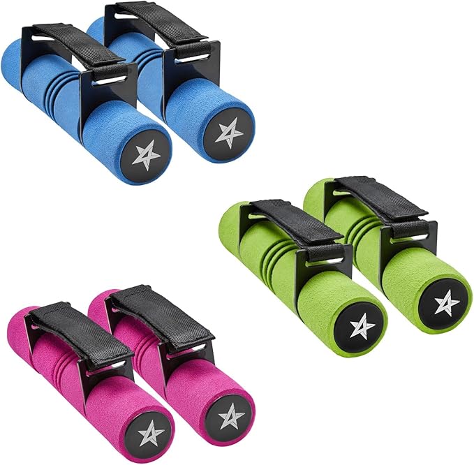 Yes4All Adjustable Dumbbell Hand Weights Set Of 2 Perfect for Women's Walking or Travel Exercise with Adjustable Straps, Foam Cover, and Color Coded Weight (2lbs, 3lbs or 4lbs), Anti Slip