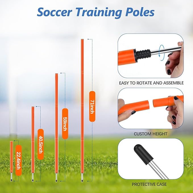 Soccer Agility Training Poles Equipment 6 Flexible