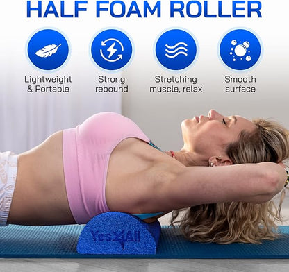 Yes4All Soft-Density Half PE 12/18/ 24/36 inch Foam Rollers for Muscle Massage, Yoga Core Exercise & Physical Therapy