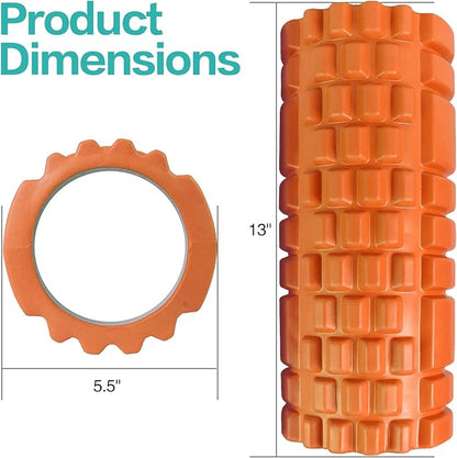 Foam Roller High Density Patented Exercise Roller for Deep Tissue Muscle Massage, Muscle Massage and Myofascial Trigger Point Release, Relieves Muscle Pain, Improves Mobility (Orange)