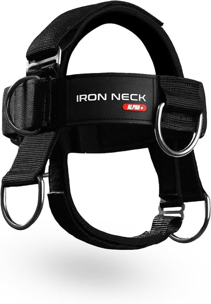 Iron Neck Alpha Plus Neck Harness - Elevate Neck Strength with Adjustable Head Harness - Ultimate Neck Weight Workout Accessory for Linear and Rotational Exercises - Gym-Grade Neck Training Gear