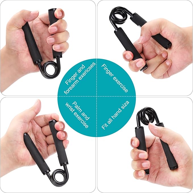 Grip Strength Trainer, Hand Grip Strengthener and Finger Exerciser, Non-Slip Rubber Forearm Strengthener and Finger Stretcher for Muscle Building and Injury Recovery for Athletes (A Hand Grip)