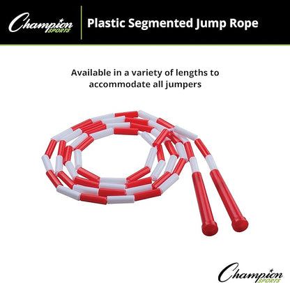 Champion Sports Classic Plastic Segmented Beaded Jump Ropes - Phys. Ed, Gym, Fitness and Recreational Use, In a Variety of Lengths for Kids to Adults