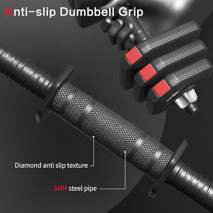 Adjustable Weight Dumbbell Set 22LB/44LB/66LB Free 3 in 1 Dumbbells