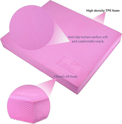 Balance Pad, Non-Slip Foam Exercise Mat & Ankles Knee Pad Cushion Thick for Gym Workout, Fitness Exercise, Physical Therapy, Core Balance and Strength Stability Training, 15.7 x 13 x 2 Inch