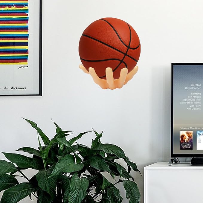 Hand Shaped Basketball Holder Wall Mount Gifts Basketball Room Decor Accessories Art Ball Decor Stand for Basketball, Football, Soccer, Volleyball