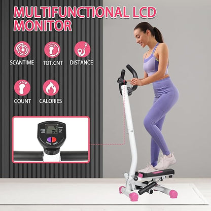 Ktaxon Mini Stepper Stair Stepper, Steppers for Exercise with 330LB Weight Capacity, Workout Equipment for Total Body Workout with Multiple Stability Design, Widened Foot Plate and LED Display