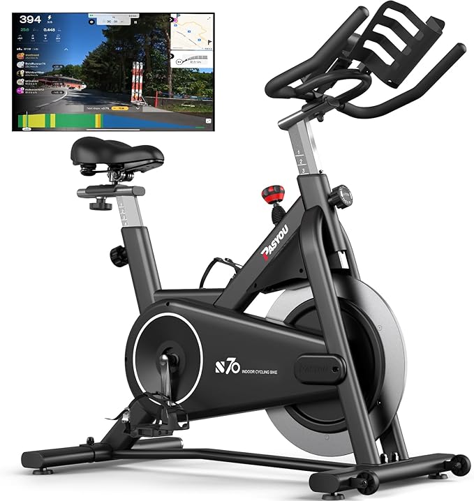 PASYOU Exercise Bike Stationary Bike Indoor Cycling Bike Ultra-Silent Stationary Bikes for Home Magnetic Exercise Bikes for Home Indoor Bike with LCD Monitor iPad Holder Cycle Bikes for Exercise