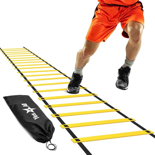 Yes4All 8, 12, 20 Rungs Agility Ladder - Speed Training Equipment for All Ages & Levels with Carrying Bag - Speed Ladder